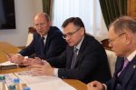 Встреча губернатора Ю.Б.Слюсаря с ректором ЮФУ И.К.Шевченко