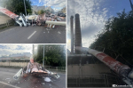 Труба котельной рухнула на дорогу